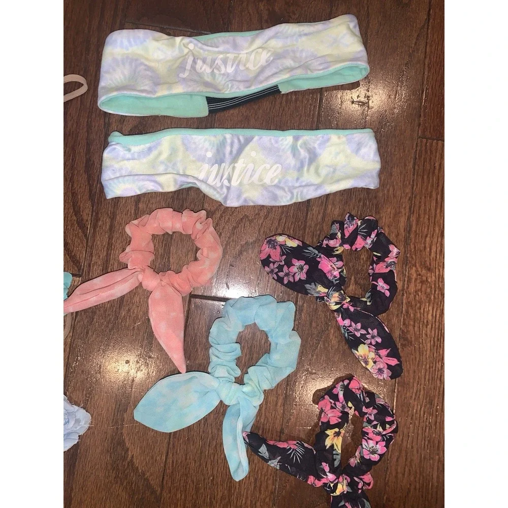 Justice Lot of 11 Girl's Accessories Head Bands And Scrunchies‎